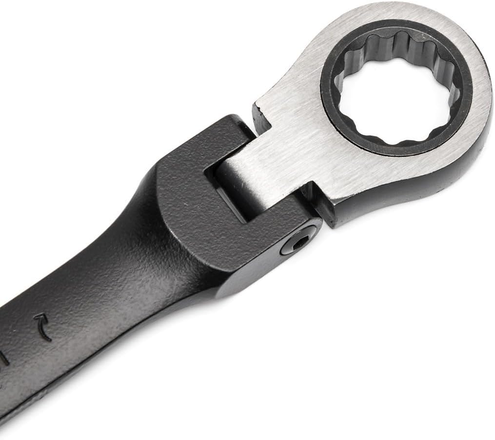 GearWrench 9901DBE Ringmaulschlüssel mit Ratsche Schwenkbar Set Metrisch, 8 - 19 mm, Schwarz, 12 Stü