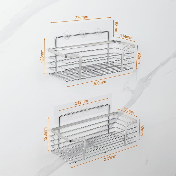 Ibergrif M34036A Duschablage ohne Bohren, 2 Stück Rostfreie Badezimmer Organizer, Badregal Edelstahl