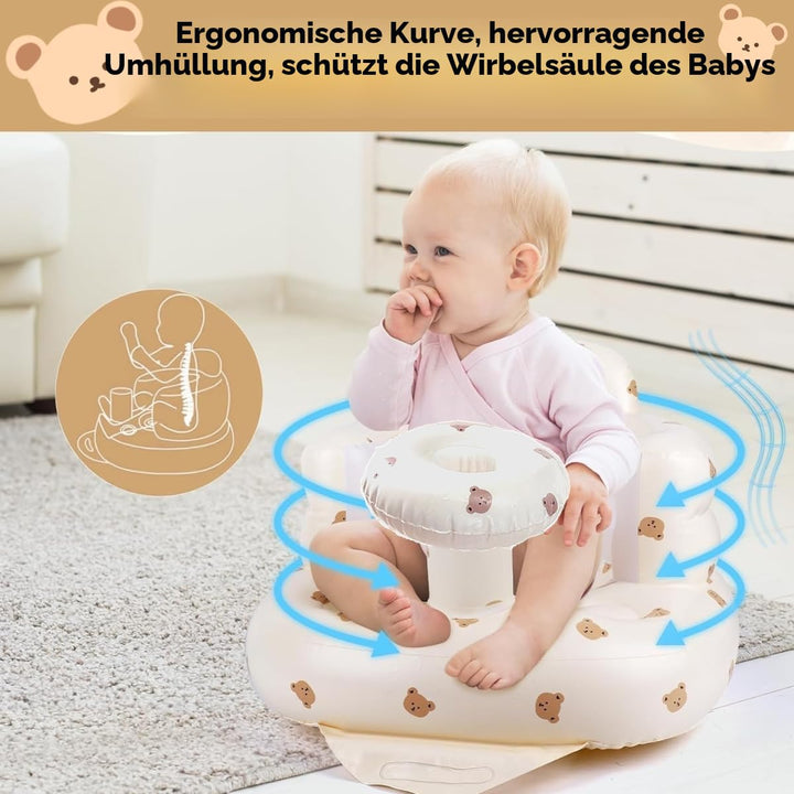 Baby Aufblasbarer Sitz für Babys 3-36 Monate Eingebaute Luftpumpe Säugling Rückenstütze Sofa Kleinki