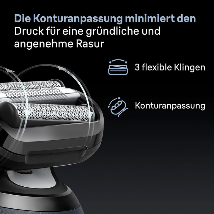 Braun Series 6 Elektrorasierer Herren, Rasierapparat mit 60 Min. Akkulaufzeit, Präzisionstrimmer-Auf