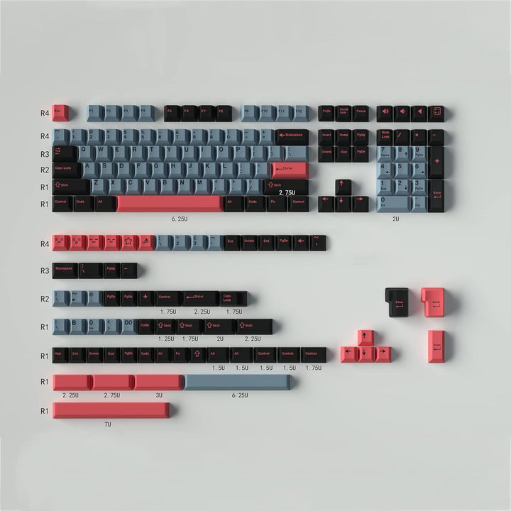8008 Tastenkappen, 172 Tasten, Cherry Profile Doubleshot, Tastenkappen-Set passend für 60%, 65%, 95%