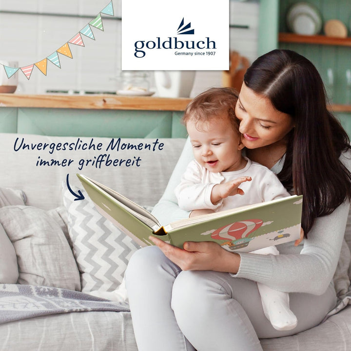 goldbuch Babyalbum Ballonfahrt im kindgerechten Design, Kunstdruck Fotoalbum mit 60 weisse, Pergamin