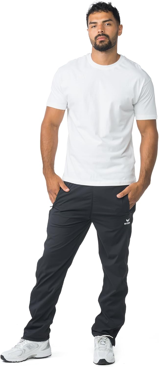 Erima Herren Hose mit durchgehendem Reissverschluss L Schwarz, L Schwarz