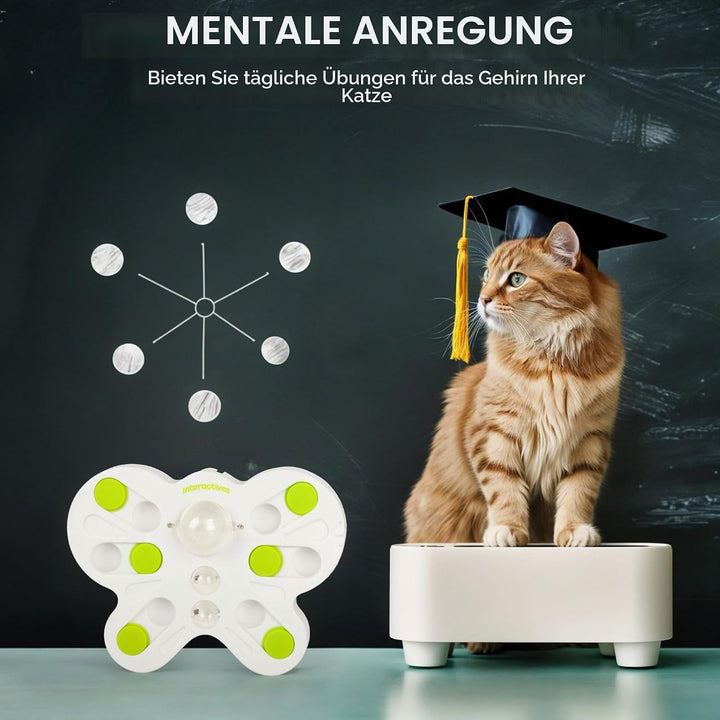 ALL FOR PAWS Interactives Katzen-Futterstation Puzzle (Schmetterling Katzen-Futterstation Puzzle), S