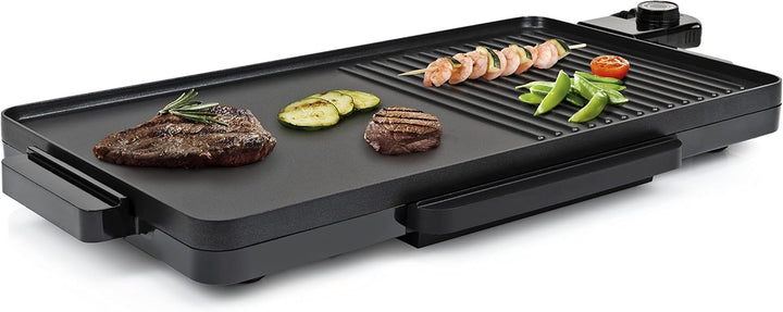 Tristar Tischgrill, 2000 Watt, Antihaftbeschichtung, Fettauffangbehälter, 49 x 27 cm Grillfläche, BP