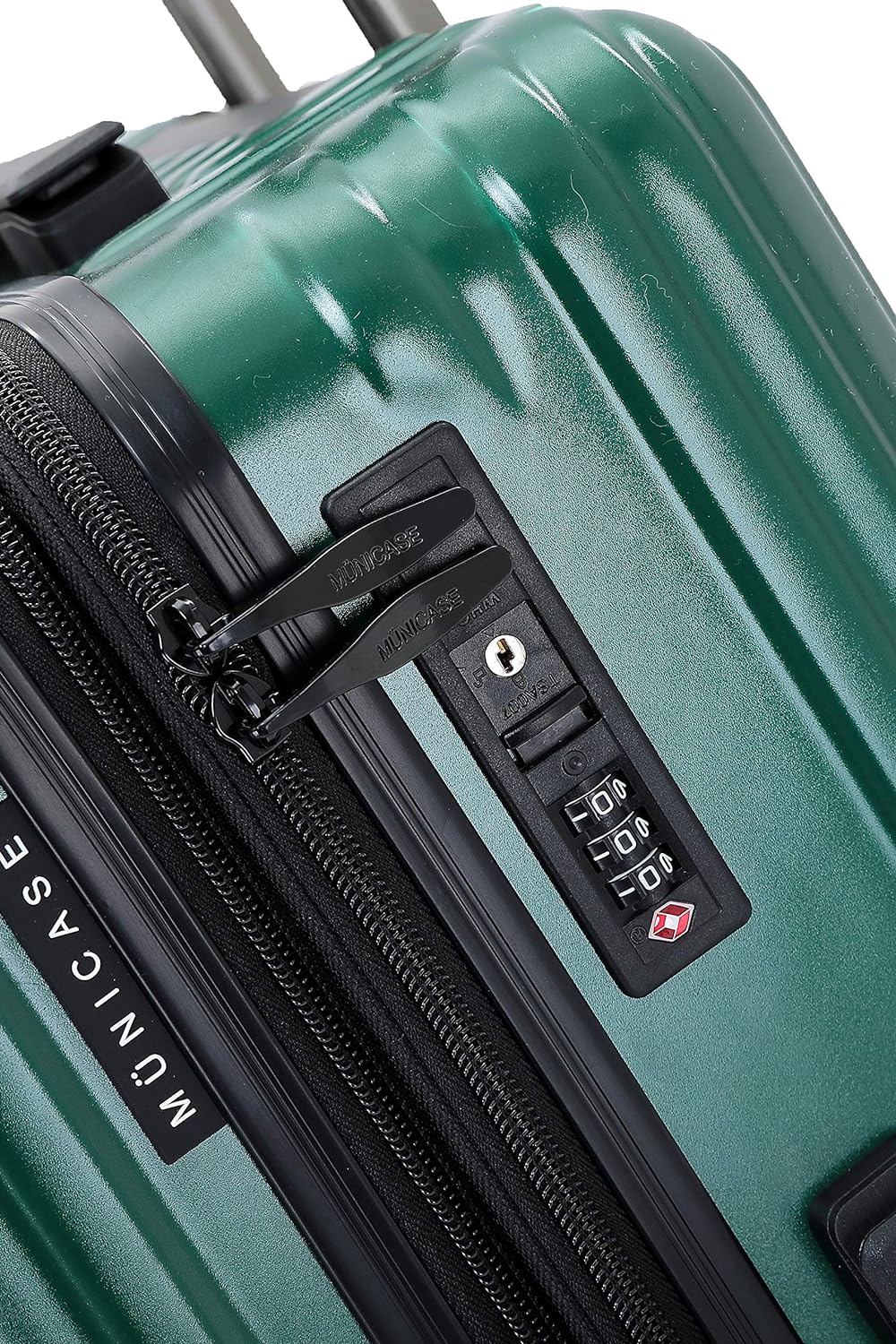 Münicase M816 TSA-Schloss Koffer Reisekoffer Trolley Kofferset Hardschale Boardcase (Dunkelgreen, Gr