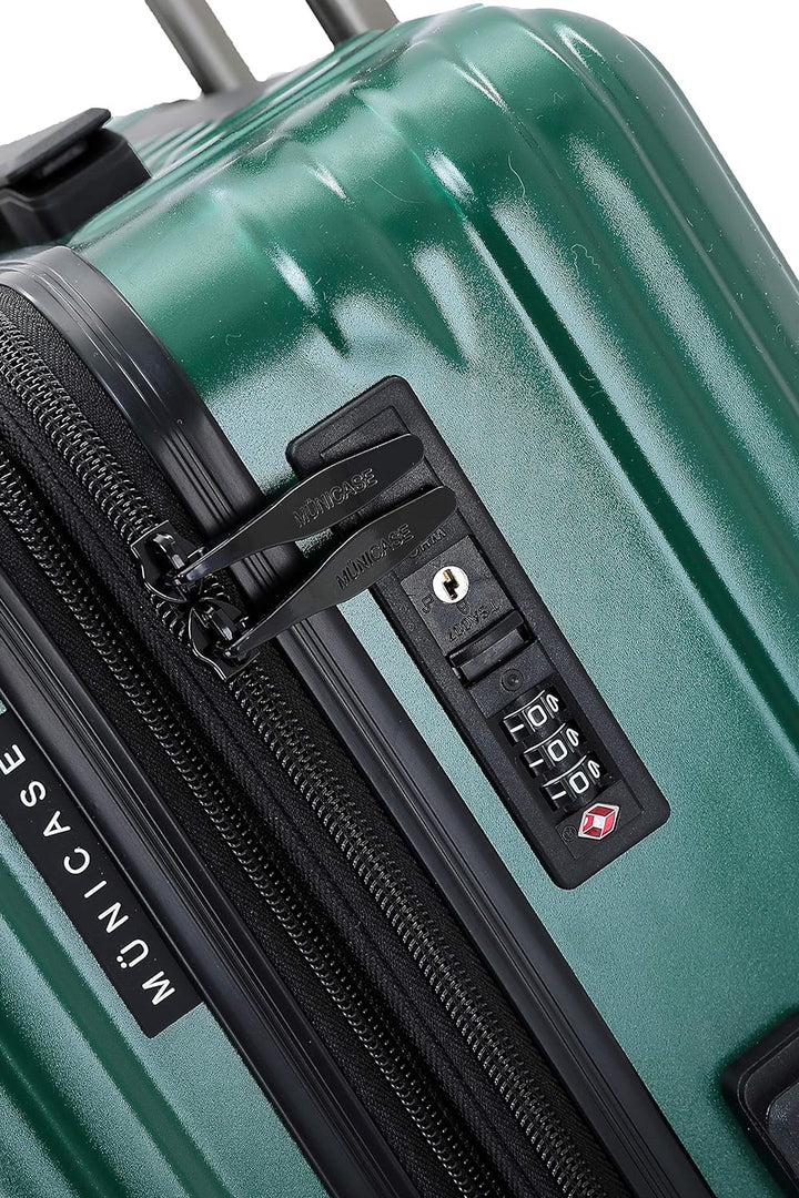 Münicase M816 TSA-Schloss Koffer Reisekoffer Trolley Kofferset Hardschale Boardcase (Dunkelgreen, Gr