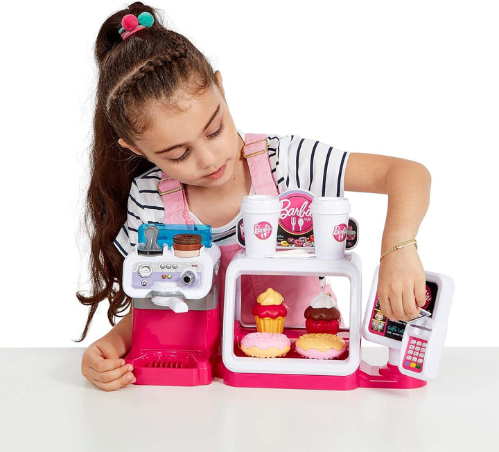 Theo Klein 9526 Barbie Coffee Shop I Espresso-Bar mit Wasserdurchlauffunktion und Touchdisplay I Ink