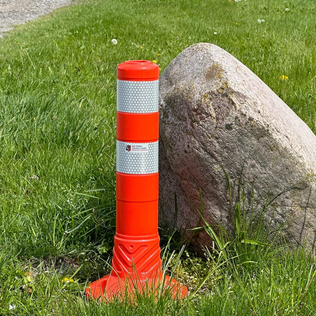 UvV UVTP4131 Flex-Absperrpfosten 450mm, 45 cm flexibler sperrpfosten reflexfolie Orafol 5931 Silber