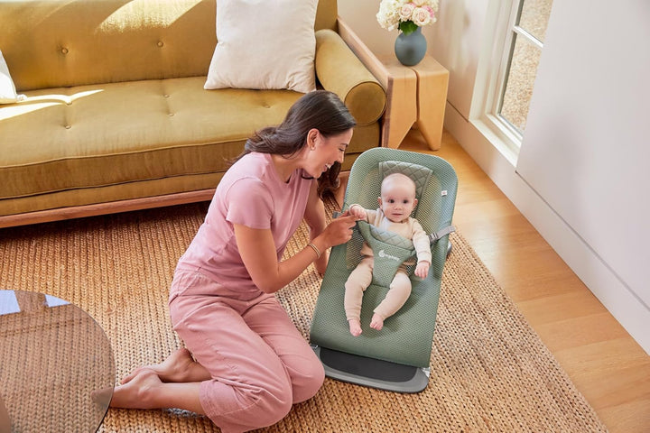 Ergobaby 3-in-1 Evolve Bouncer Mesh, Ergonomische Babywippe für Neugeborene ab Geburt bis zum Kleink