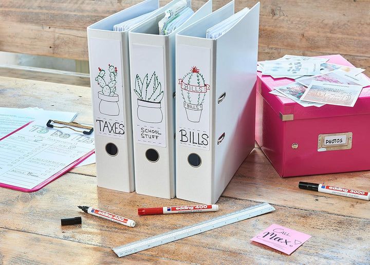 edding 400 Permanentmarker - schwarz - 10 Stifte - feine Rundspitze 1 mm - wasserfest, schnell-trock