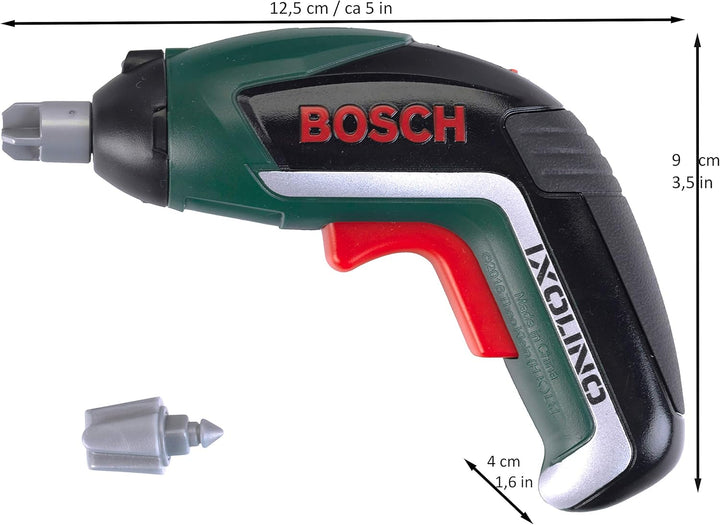 Theo Klein 8532 Bosch Kettensäge mit Zubehör I Batteriebetriebene Säge mit Sound- und Lichtfunktion