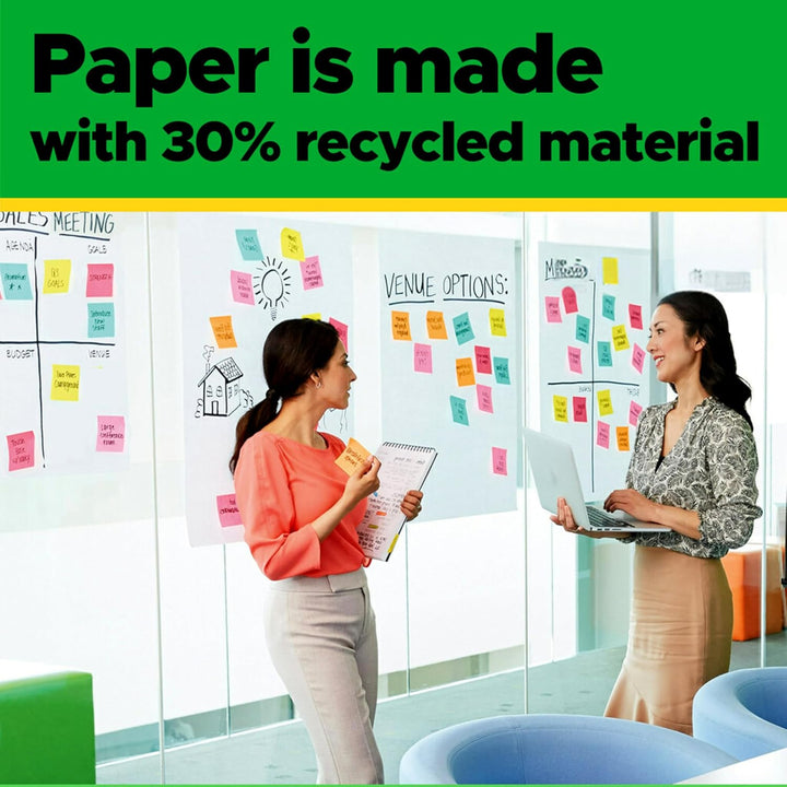 Post-it Super Sticky Meeting Chart Recycling 559RP, unliniert, Weiss, 635 mm x 762 mm, 2 Blöcke á 30
