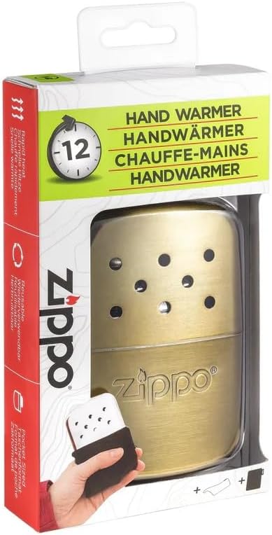 Zippo Handwärmer - 12 Stunden Wärme - Nachfüllbar mit Feuerzeugbenzin - Wiederverwendbar - Taschenwä