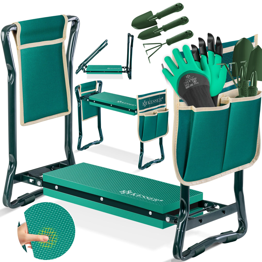 KESSER® 2 in 1 XXL Kniebank für Gartenarbeit Gepolstert Sitzunterlage Eva-Schaumkissen Gartenhocker