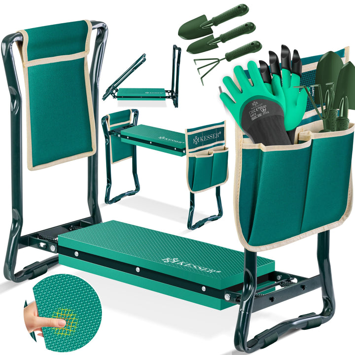 KESSER® 2 in 1 XXL Kniebank für Gartenarbeit Gepolstert Sitzunterlage Eva-Schaumkissen Gartenhocker