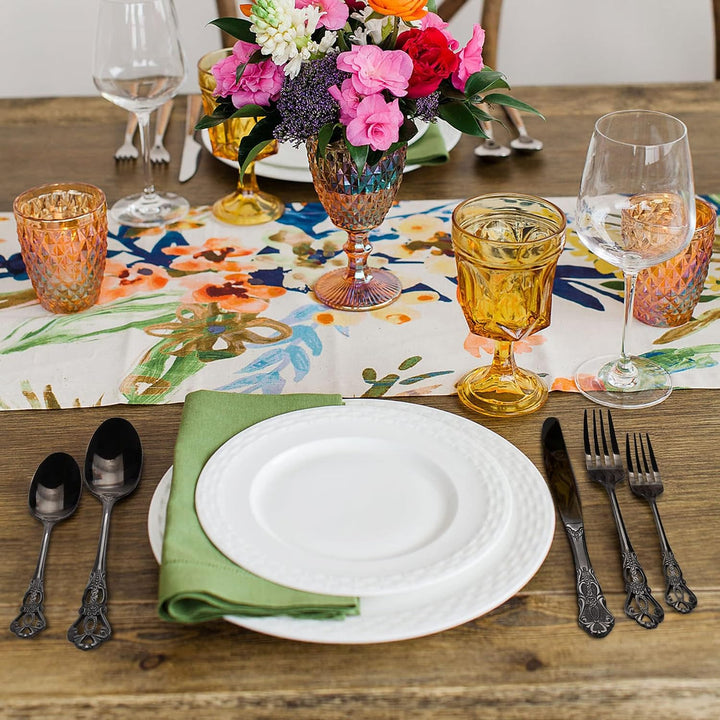 Besteck Set, 40-teilig Besteck Schwarz, Vintage Palast-Stil Besteckset 8 Personen aus Edelstahl, Sch