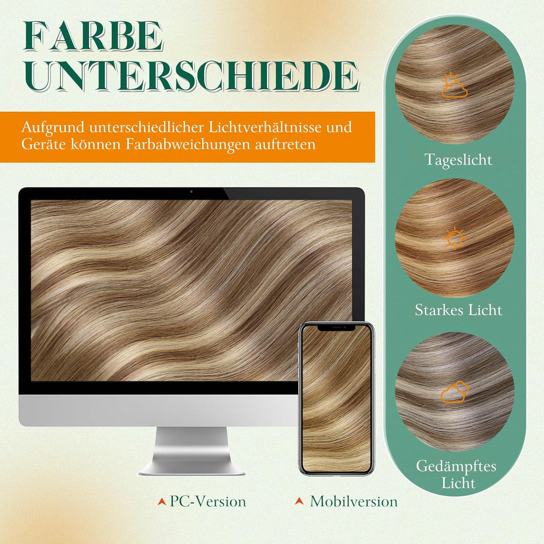 Easyouth Tape in Extensions Echthaar Braun Tape in Haarverlangerung Remy Tape Extension Echthaar Bal