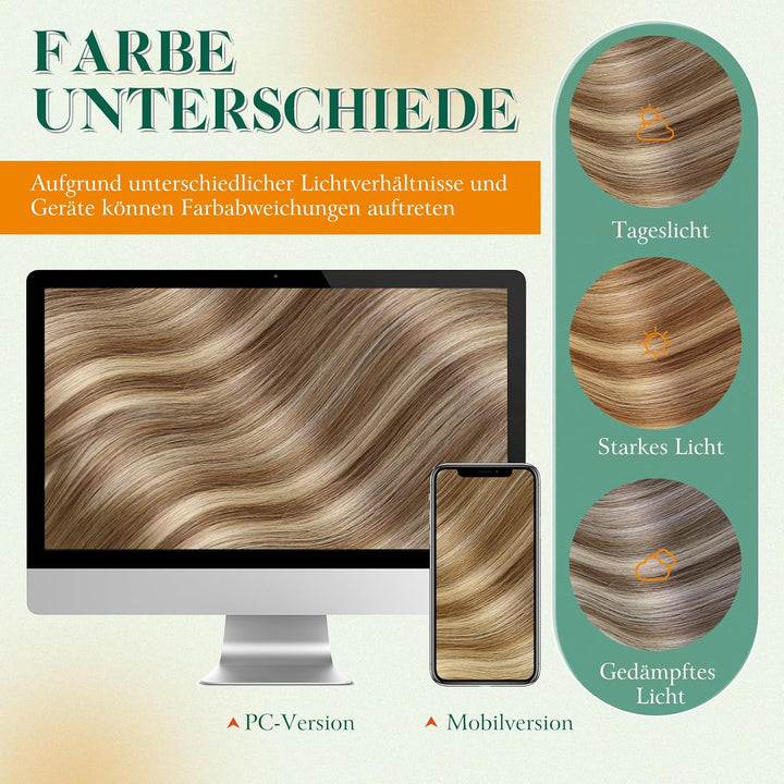 Easyouth Tape in Extensions Echthaar Braun Tape in Haarverlangerung Remy Tape Extension Echthaar Bal