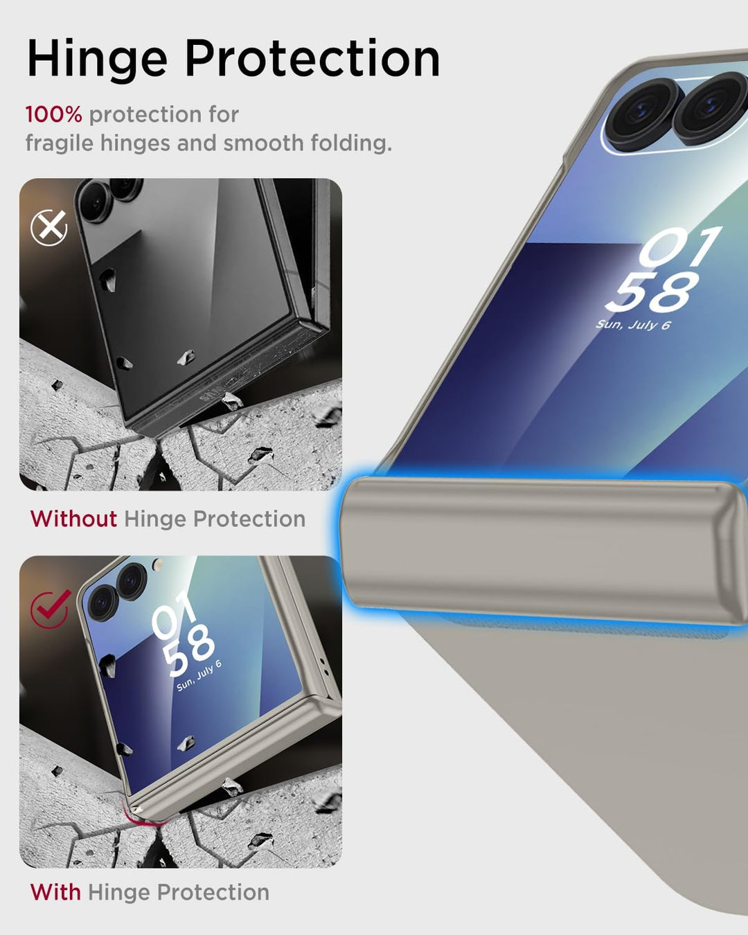 Miimall Kompatibel mit Samsung Galaxy Z Flip 7 Hülle mit Scharnierschutz Magnetischer [Externer Bild
