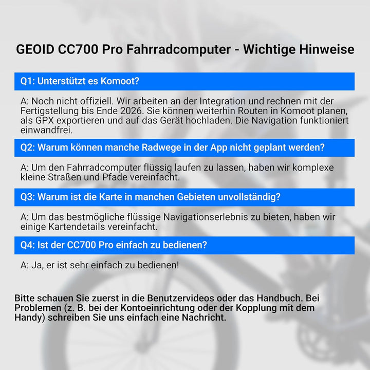 GEOID CC700 Pro GPS Fahrradcomputer mit 2,8 Zoll Touchscreen Farbbildschirm – Kabelloser Fahrradtach