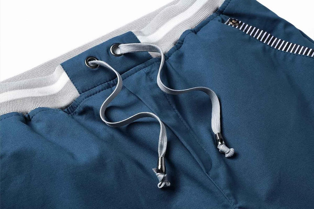 JustSun Kurze Hosen Herren Shorts Chino Baumwolle Sommer mit Tunnelzug M Pfauenblau, M Pfauenblau