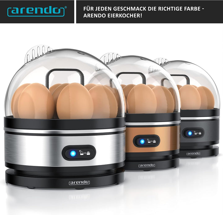 Arendo Sevencook Eierkocher 400 W – Edelstahl Design - 1-7 Eier - Egg Cooker - EIN/AUS-Schalter – 3