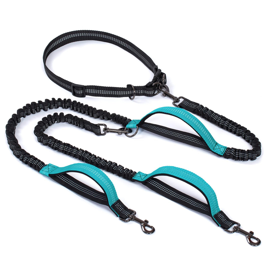 Snocyo Joggingleine Hunde, Doppelleine Hundeleine für Zwei Hunde, Elastische und Reflektierende Dopp