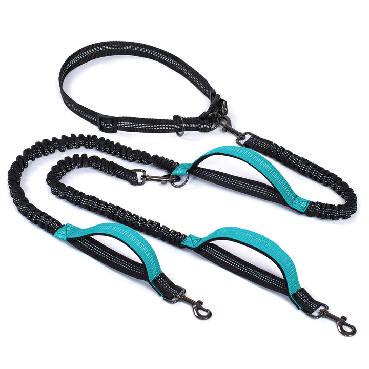 Snocyo Joggingleine Hunde, Doppelleine Hundeleine für Zwei Hunde, Elastische und Reflektierende Dopp
