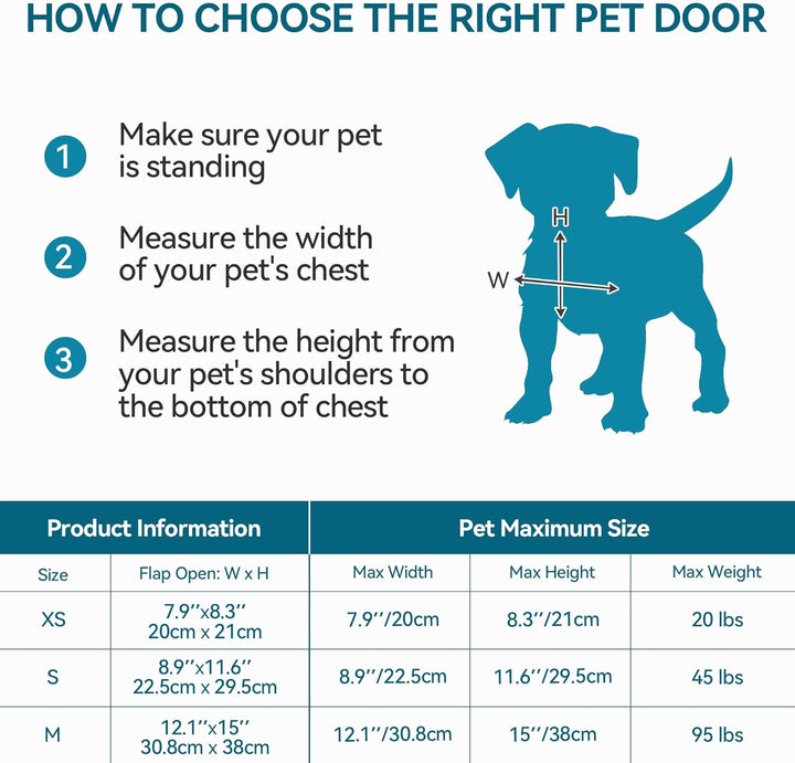 PAWISE 2-Wege-Hundeklappe, Verriegelbare Hunde und Katzenklappe mit sicherer Metallabdeckung & Flexi
