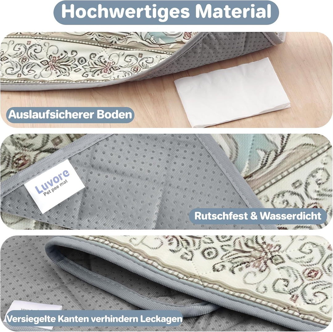 Waschbar Welpen unterlagen, 2 Pack 92x122cm Schnell Absorbierend Pipimatten für Hunde, wasserdichte