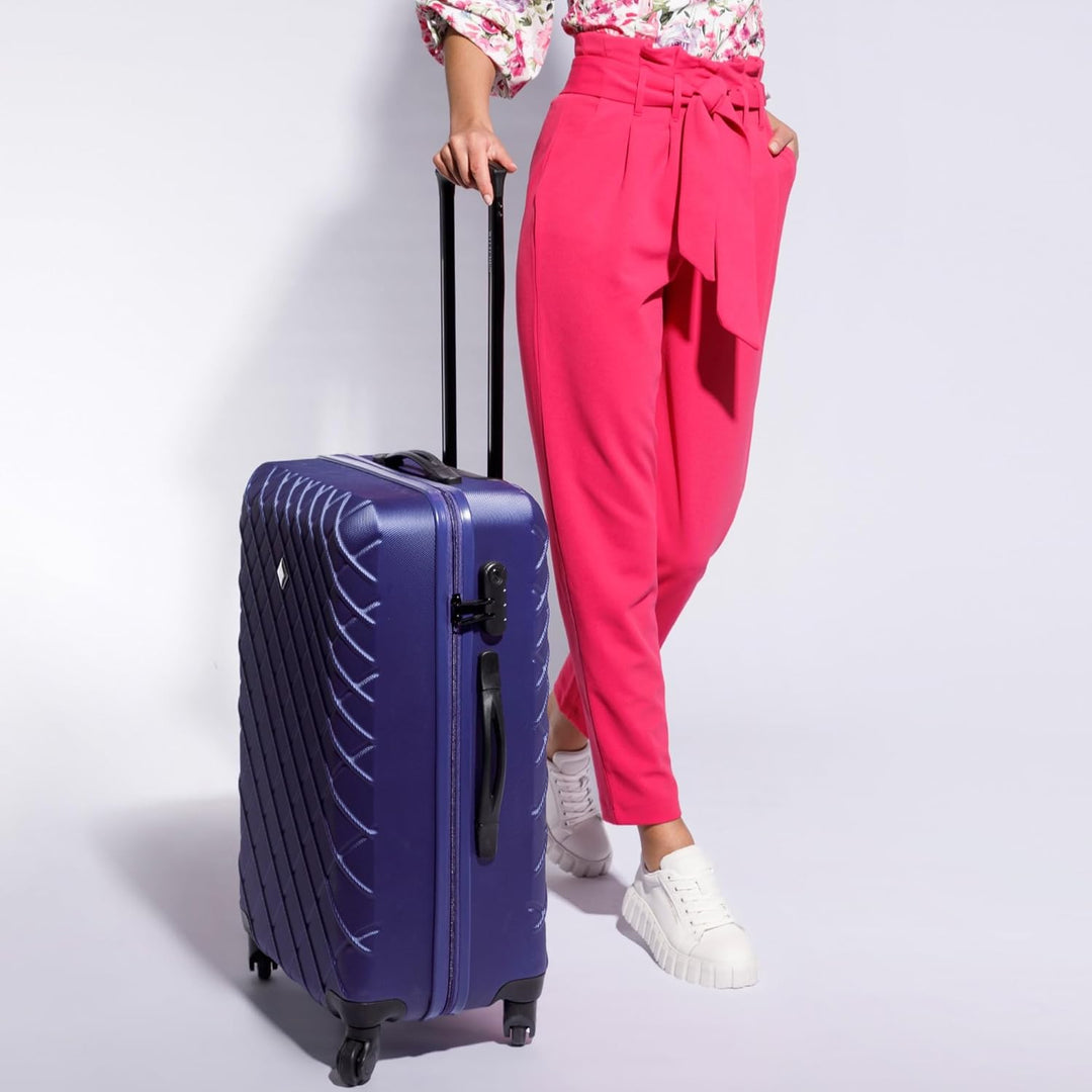 WITTCHEN Reisekoffer Rollkoffer Trolley Mittlerer Koffer Handgepäck Hartschale aus ABS mit 4 Spiner