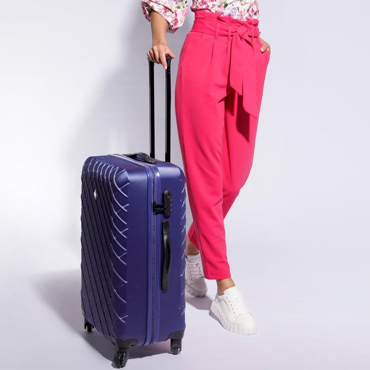 WITTCHEN Reisekoffer Rollkoffer Trolley Mittlerer Koffer Handgepäck Hartschale aus ABS mit 4 Spiner