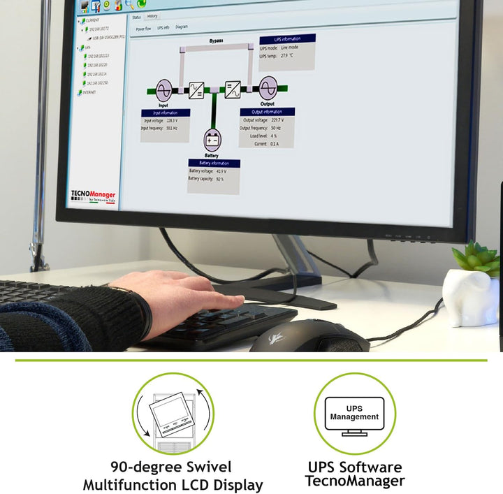 Tecnoware USV EVO DSP PLUS 1200 Unterbrechungsfreie Stromversorgung - Online-Technologie, Installati