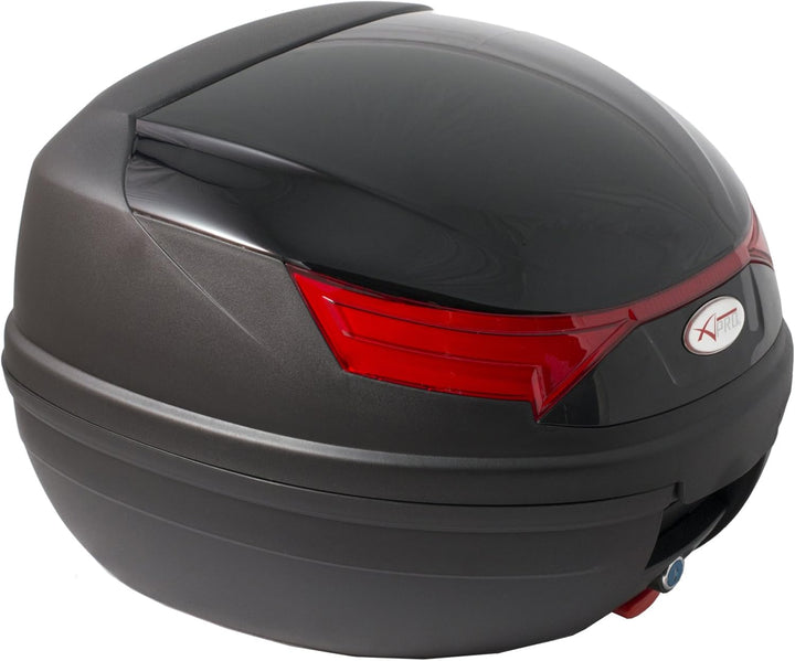 A-Pro Top Case Motorrad Bremsleuchten Top Box Koffer Motorrad Scooter Quad 32 L Schwarz, Schwarz