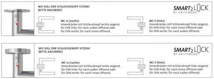 Türdrücker / Türbeschlag - R8 ONE smart2lock Samtgrau - mit Schliessmechanik im Griff - schliessen/v