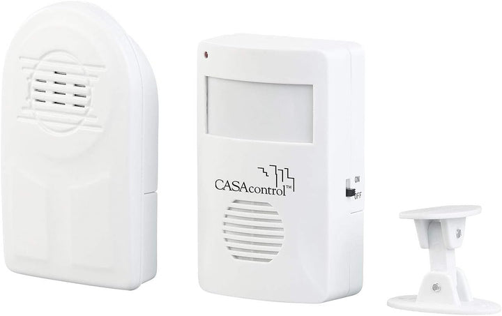 CASAcontrol Bewegungsmelder: Batterie-Funk-Durchgangsmelder, PIR-Bewegungssensor, Klingel-Funktion (