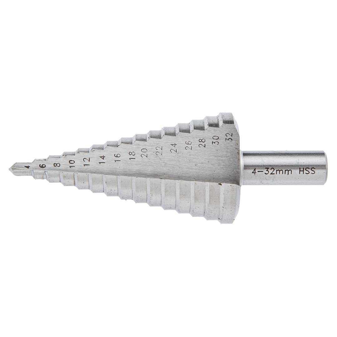 GRAPHITE Stufenbohrer, Kegelbohrer, HSS, Abstufung alle 2 mm, SS-Stahl, zum Bohren und Ausbohren von