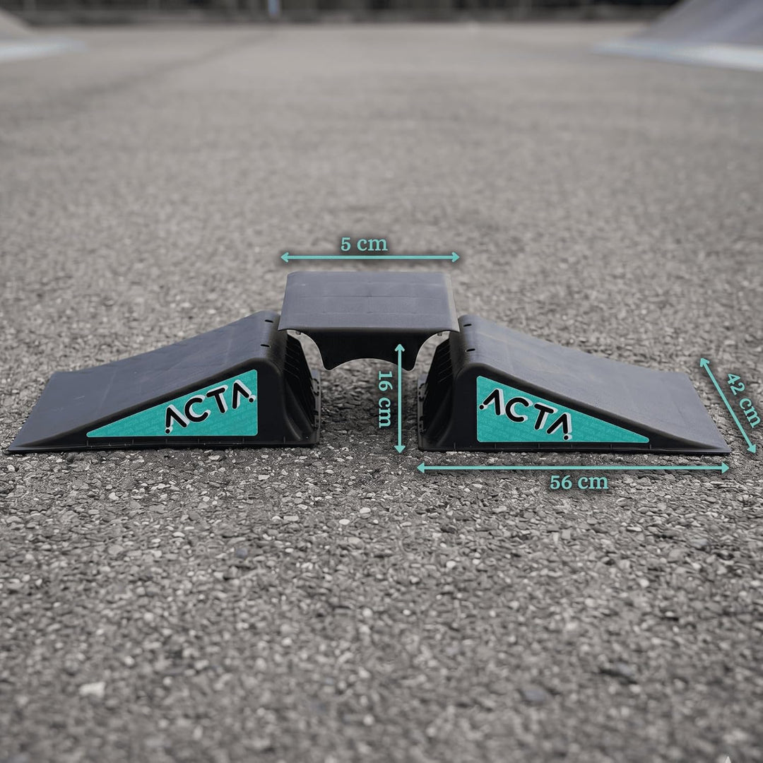 ACTA Kinder-Skate-Rampe – Mini-Rampe für Freestyle-Scooter, BMX, RC-Car-Rampe – Leicht und tragbar S