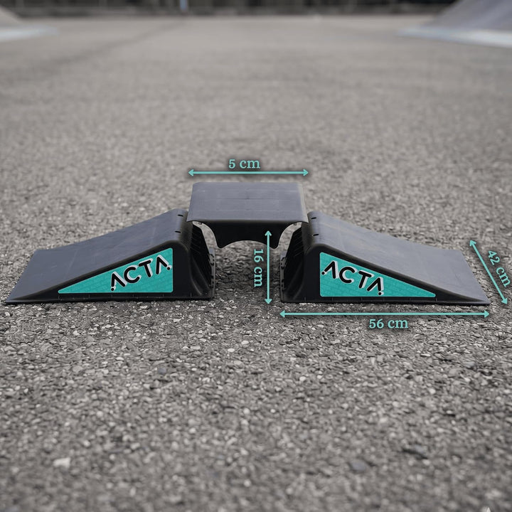 ACTA Kinder-Skate-Rampe – Mini-Rampe für Freestyle-Scooter, BMX, RC-Car-Rampe – Leicht und tragbar S