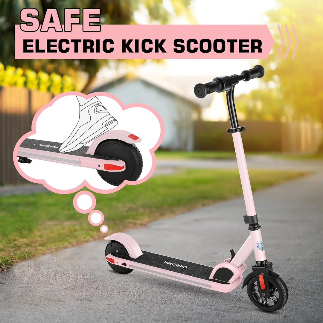 Caroma E Scooter Kinder von 8-12 Jahren,bis zu 16 km/h & 8 km,Elektroroller Kinder mit Bunte Leuchte