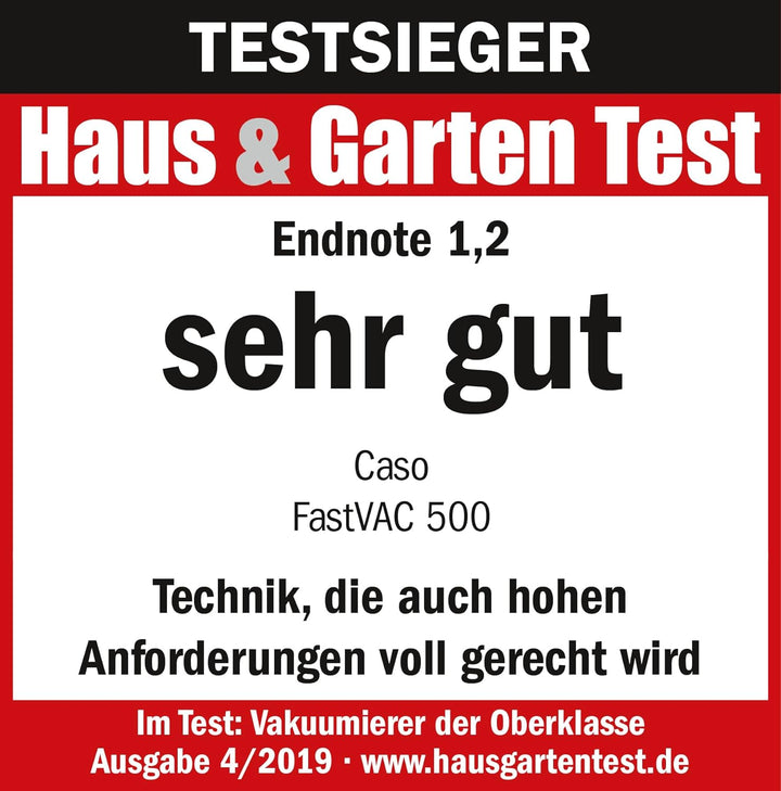 CASO FastVac 500 Gewerbevakuumierer - Edelstahl Vakuumierer für den professionellen Gebrauch - doppe