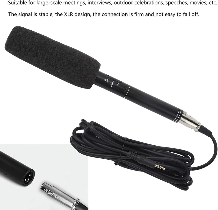 Handheld Interview Mikrofon, XLR Kondensator Gesangsmikrofon mit Richtwirkung für Meetings, von Spre