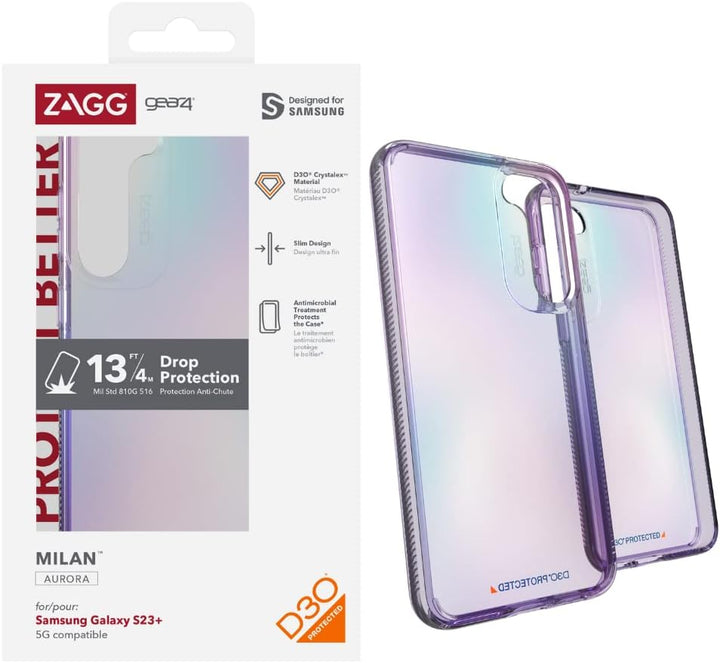 Gear4 Milan D30 Protective Case for Samsung Galaxy S23,+, 6.6in, Sleek, Slim, Shockproof, Scratch-Re