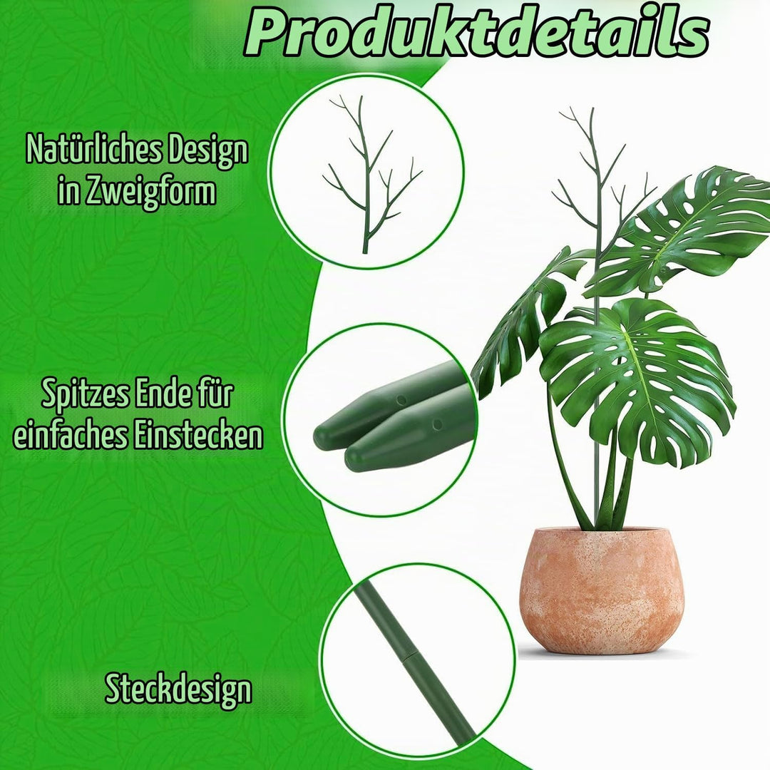6Pcs Rankhilfe Pflanzenstütze für Zimmerpflanzen, Abnehmbare Pflanzenstäbe Pflanzstabverbinder 100cm