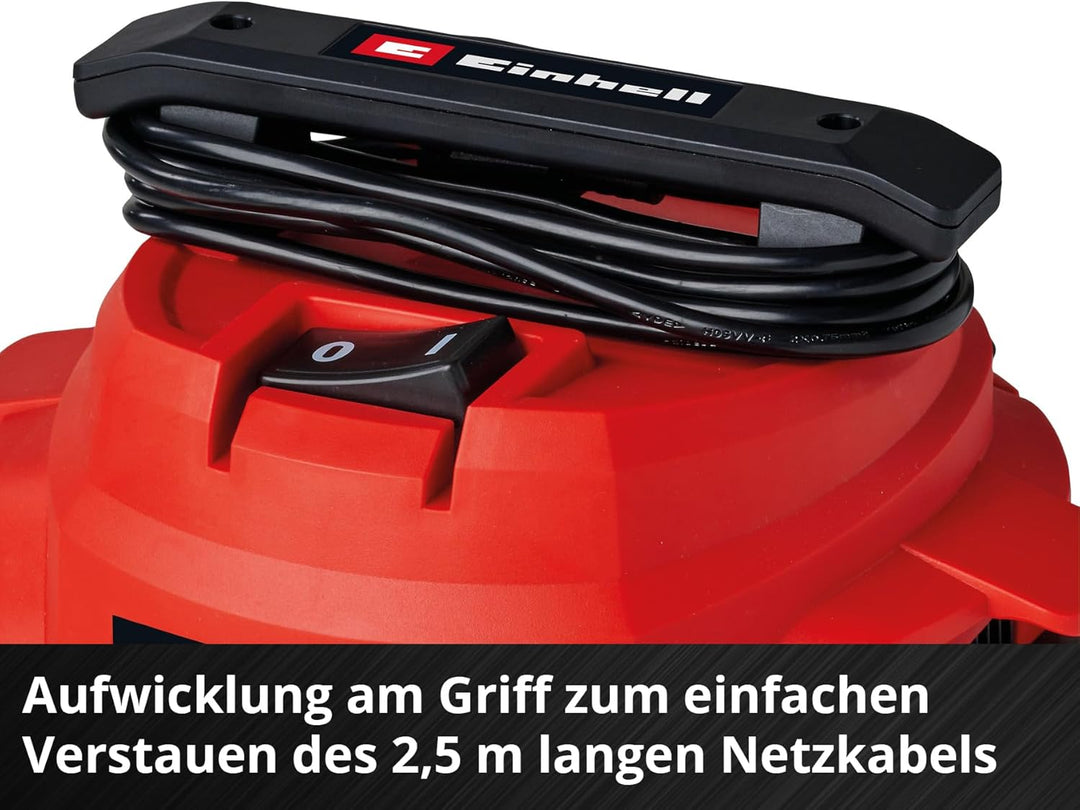 Einhell Nass-Trockensauger TC-VC 1812/1 S (1250 W, 180 mbar, 4 Lenkrollen, 12 L Behälter, inkl. Fuge