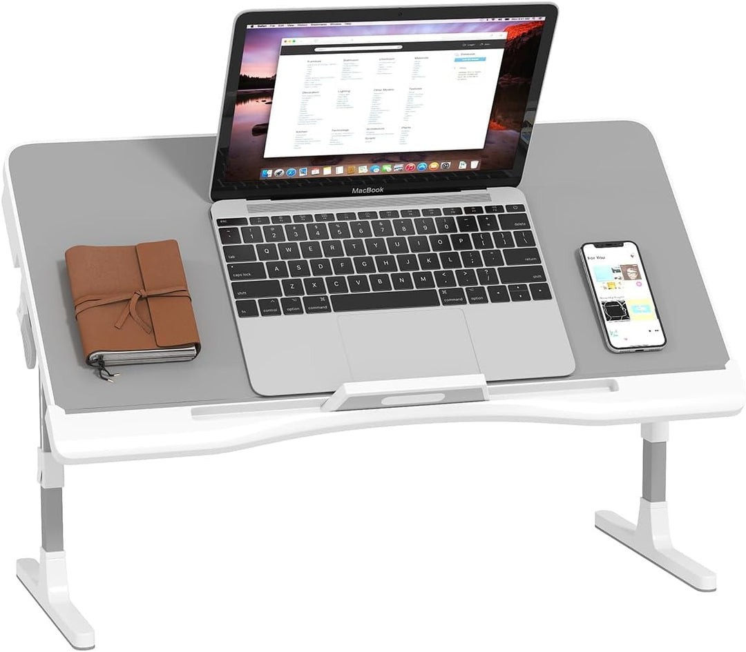 Höhenverstellbarer Laptoptisch – Winkelverstellbarer Lapdesk bis 17 Zoll, Stabiler Betttisch mit Mau