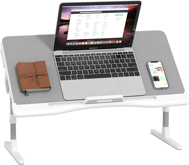 Höhenverstellbarer Laptoptisch – Winkelverstellbarer Lapdesk bis 17 Zoll, Stabiler Betttisch mit Mau