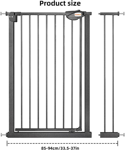 UBRAVOO Babygitter für Türen und Treppen, Höhe 100 cm, Sicherheits-Haustiergitter, Spannungstyp, aut