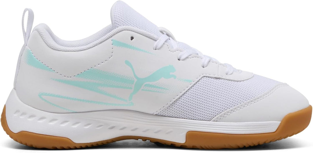 PUMA Unisex Kinder Varion Li JrIndoor Court Shoe 33 EU Electric Peppermint Puma White Gum, 33 EU Ele